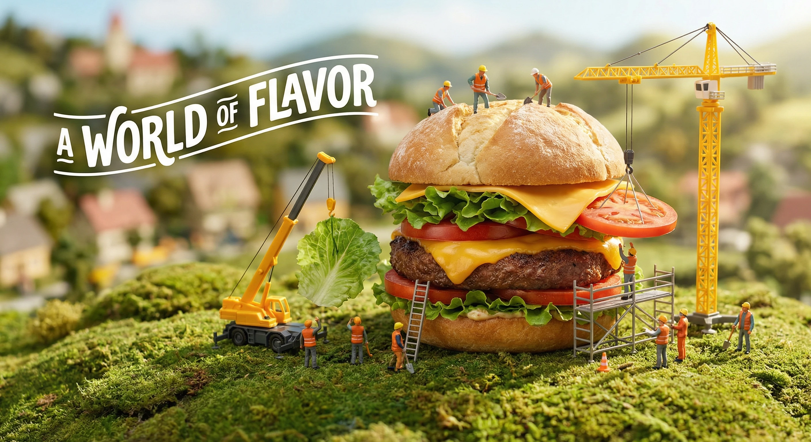A creative food advertisement showing a massive go