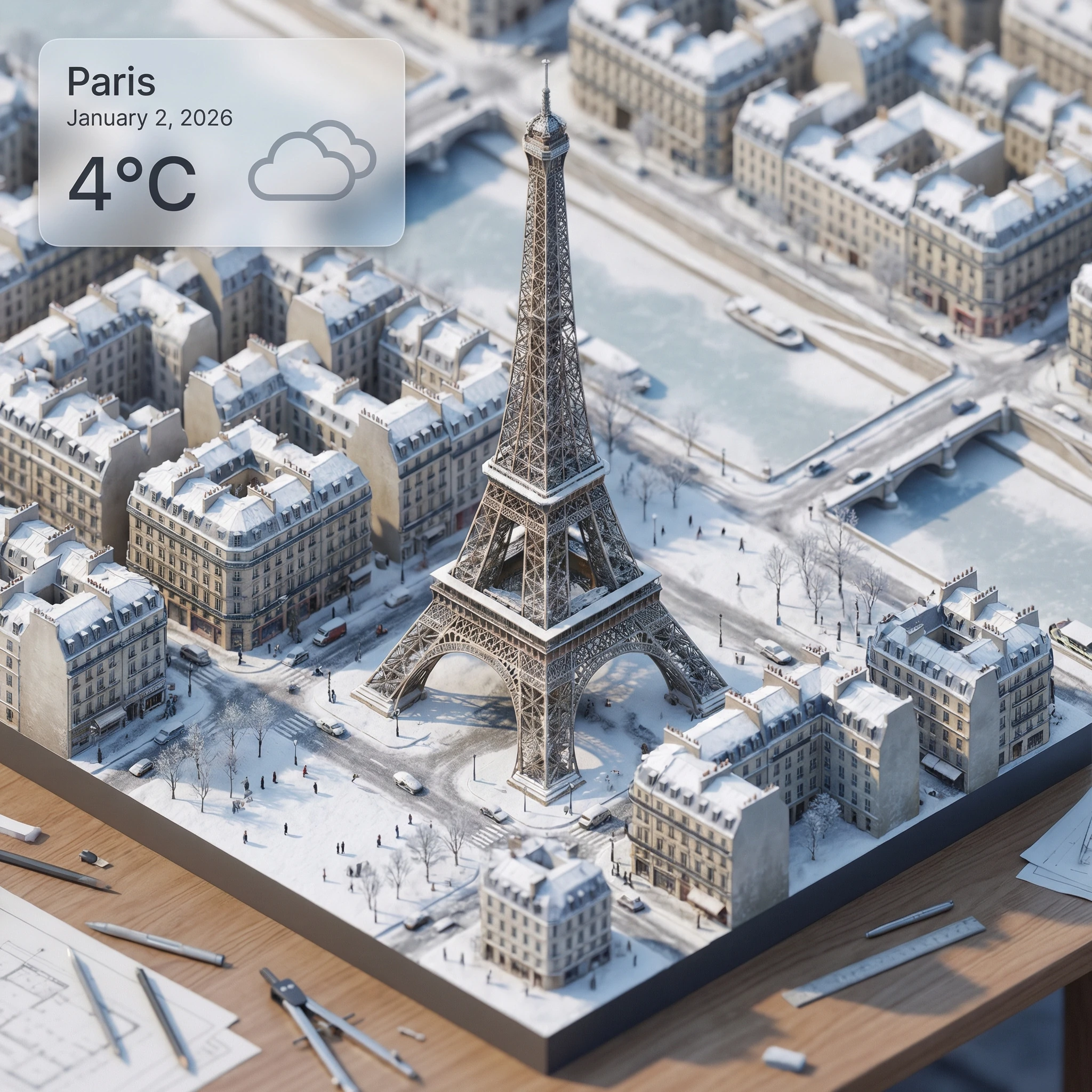 A stunning 3D isometric miniature model of Paris i