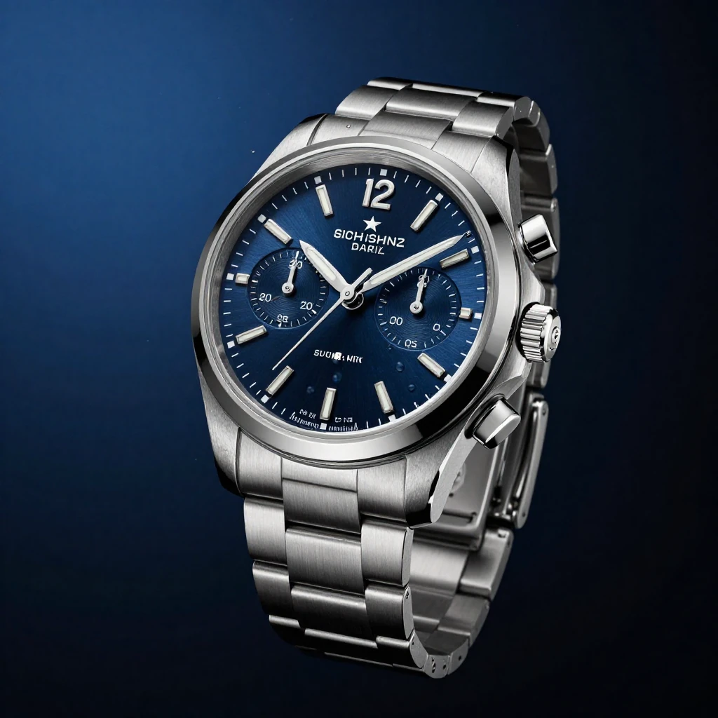 A luxury Swiss chronograph wristwatch floating aga