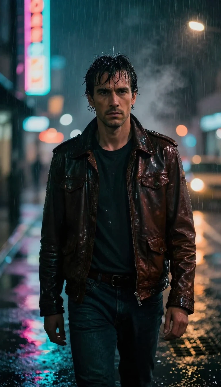 Cinematic portrait of a man in his thirties standi