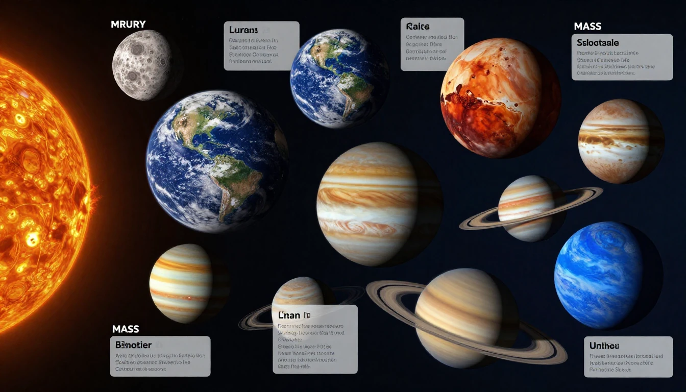 Educational Solar System infographic with all eigh